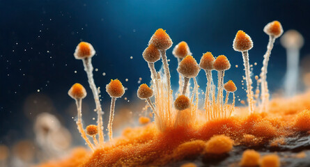 selective focus Illustration of bread mold fungus, fungi are a major risk to human health