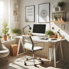 Minimalist interior, Minimal, Minimalist office with a focus on productivity and focus