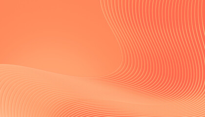 3D abstract background in Peach Fuzz, Color of the Year. Waves pattern with pastel colors