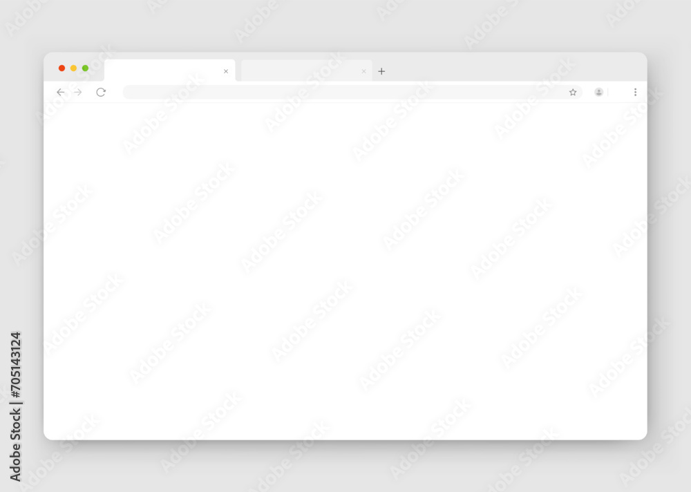 Poster the design of the web browser window in white on a gray background. an empty website layout with a s
