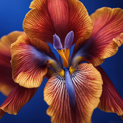 Iris flower in  focus macro photography close up