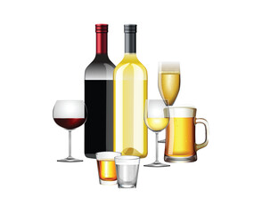 Vector Colored Illustration of Fresh Cold Summer Beer
