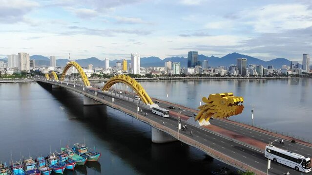 Da Nang Vietnam Cityscape Dragon Bridge
