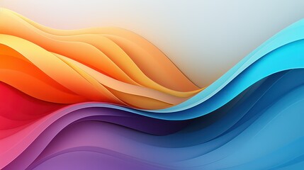 abstract colorful background with smooth lines in blue, orange and yellow colors