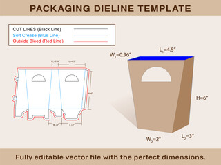 Large Gift Box or Storage Box Dieline Template And 3d render Box vector file