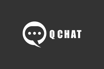chat logo design with letter q concept - obrazy, fototapety, plakaty