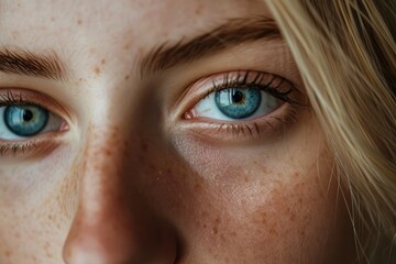 Intimate portrait of a blonde's eyes