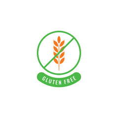 green and orange gluten free concept. vector gluten free