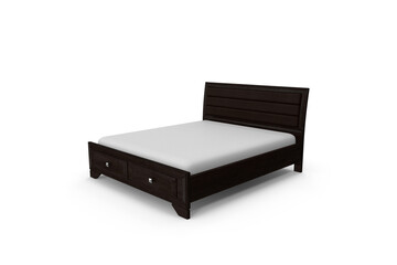 bed with pillows  modern 3d bed on a white surface