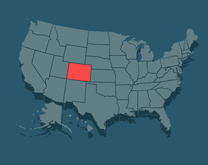 Colorado state map vector. United States of America map.