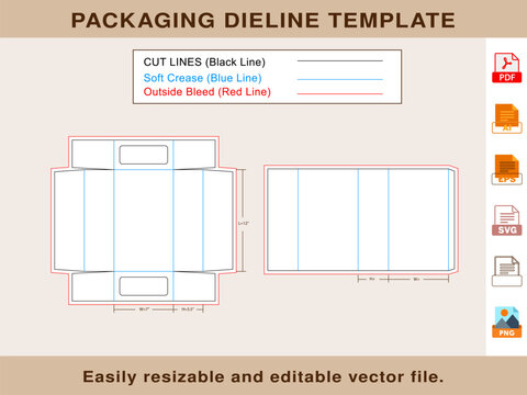 Shoe Box, Match Box Die line Template 