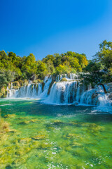 Amazing waterfall Skradinski Buk in Krka national park in Croatia
