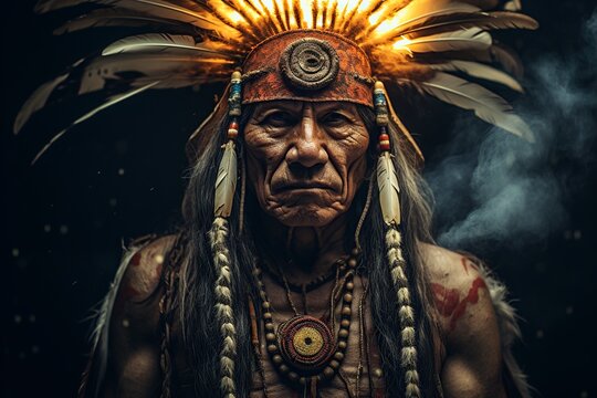 image of a shaman from the indigenous tribes of the Amazon