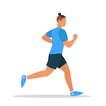 Running man. Vector illustration. Isolated on a white background.
