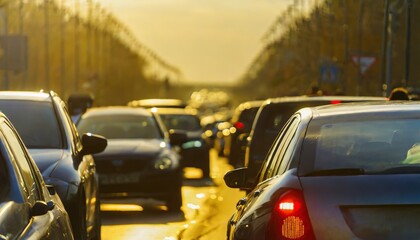 Traffic jams during rush hour