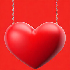 Red heart on an isolated Background. Happy Valentine's Day