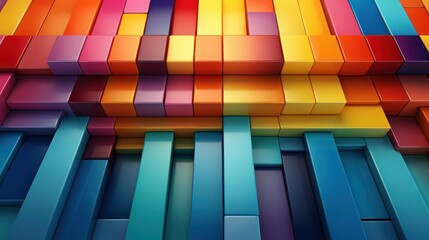 Abstract background with geometric shapes, multi-colored stripes