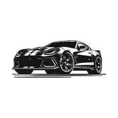 Car silhouette logo vector, Sport car logo Motor vehicle silhouette element