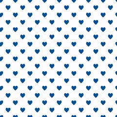 Valentine pattern seamless heart shape blue colors background.