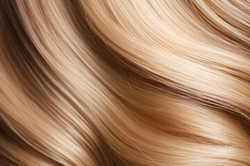A close-up of radiant, voluminous curls framing a woman's fair tresses displays the art of styling and coloring.