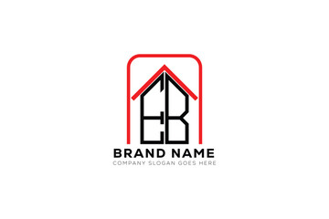 EB letter creative real estate vector logo design . EB creative initials letter logo concept. EB house sheap logo