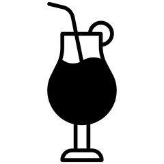 Cocktail solid glyph icon