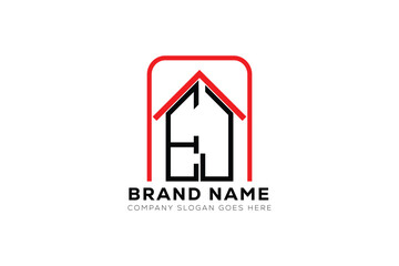 EJ letter creative real estate vector logo design . EJ creative initials letter logo concept. EJ house sheap logo