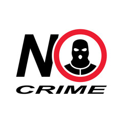 No crime sign. Vector icon isolated on white background.