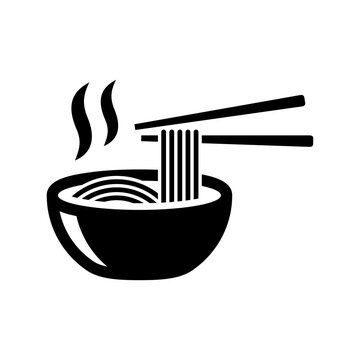 recommend clip art: Noodles icon. Ramen. Asian food. Vector icon isolated on white background.