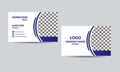 Gradient blue color business card design for company , corporate , business , design farm , businessman as well as introduction way with simple background .