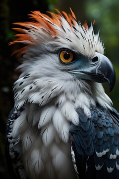 Closeup Photo of Harpy Eagle Harpia harpyja a Realistic View of Eagle Species Generative AI