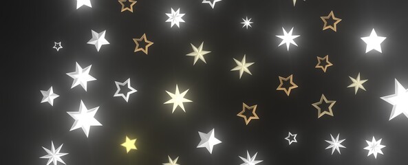 Descendant Christmas Constellations: Mind-Blowing 3D Illustration of Falling Festive Star Patterns