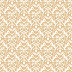 Hand drawn floral woodland seamless pattern, decorative animals, fox, bird, flowers seamless pattern