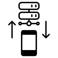 Mobile  Server solid glyph icon