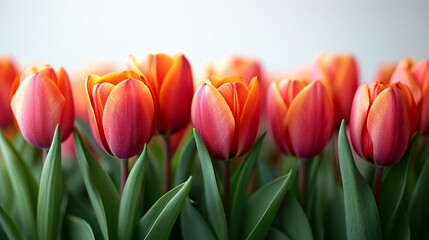 Obraz premium red and yellow tulips