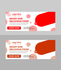 Modern Food and restaurant web banner Design template.