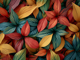 pastel colorful leaves background pattern