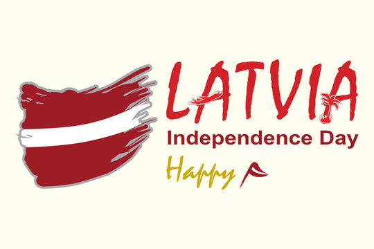 Hand drawn Latvia  independence day illustration