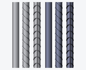 Endless rebars. Reinforcement steel and composite for building. Vector illustration
