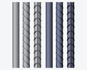 Endless rebars. Reinforcement steel and composite for building. Vector illustration
