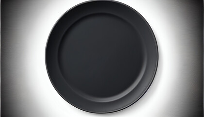 Fototapeta na wymiar Top view isolated dark-colored empty round plate
