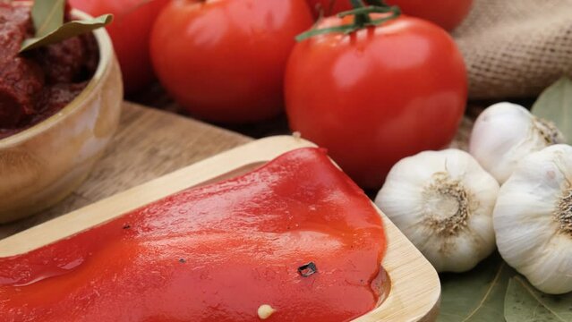 red tomato pepper and garlic