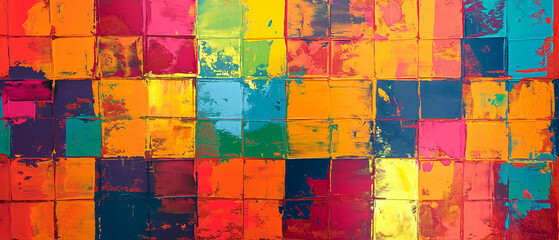 Vibrant Squares Abstract Canvas