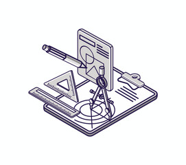 technical drawing vector concept black and white
