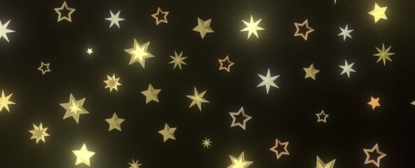 Stars - Festive christmas card. Isolated illustration white background. -