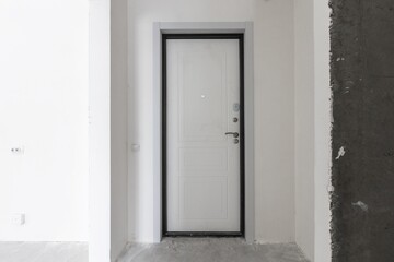 interior of the apartment without decoration in gray colors. rough finish