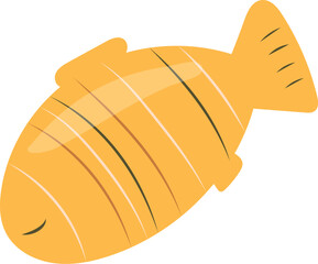 Yellow fish with closed eyes