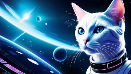space cat ai generated
