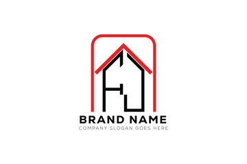 FJ letter creative real estate vector logo design . FJ creative initials letter logo concept. FJ house sheap logo