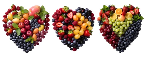 Fototapeten Love Symbol Mixed Fruit Heart Arrangement © ITrWorks